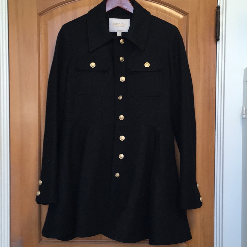 NWOT Laundry by Shelli Segal military wool coat